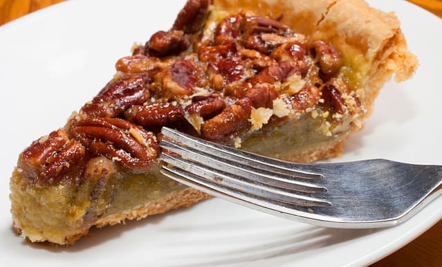 Pecan Pumpkin Pie, Brown, Dessert - Sweet Food, Food, Fork, Horizontal