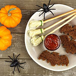 Halloween Bat Sandwich Recipe, Above, Autumn, Bat - Animal, Bread, Broom