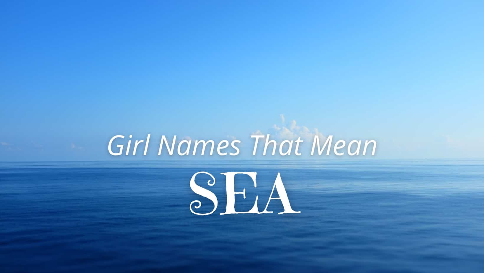 Female Names That Mean Water  