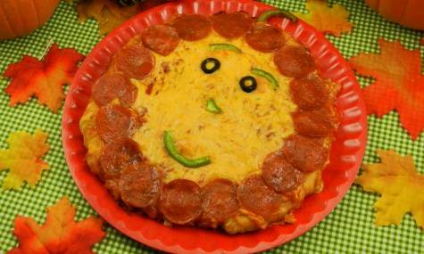 Halloween Jack O Lantern Pizza