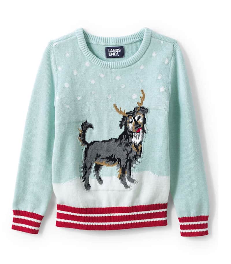 Land's End kids' sweater with a dog