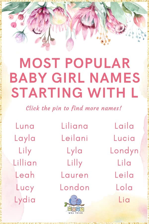 Baby Girl Names That Start With L