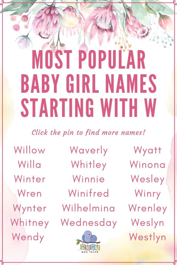 Baby Girl Names That Start With W