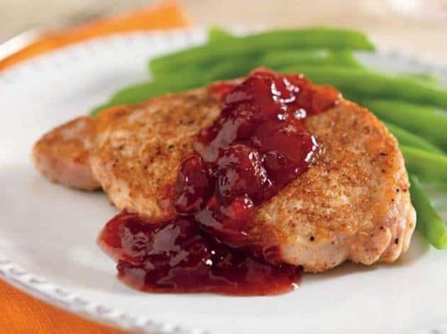 Pork with Spicy Orange Cranberry Sauce