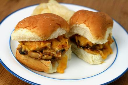 Pulled Smoky Chicken Sandwiches with Cheddar