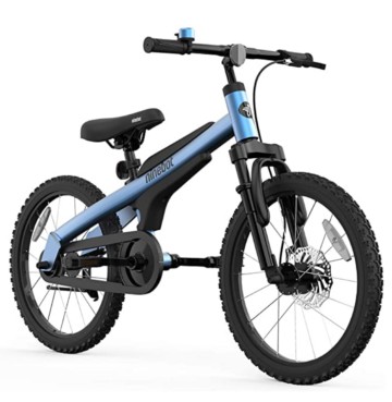 Segway Ninebot 18" Kids Bike Ages 5-10, w/Aerospace Aluminum Frame, Enclosed Chain, Shock Absorbing Suspension, Disc Brakes and Kickstand - Red & Blue