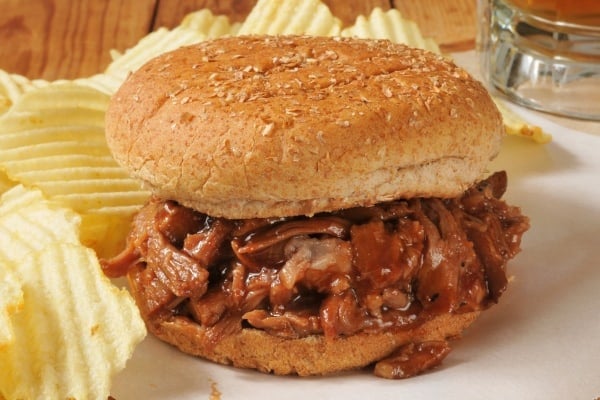 Shredded Barbecue Beef, Bar Counter, Barbecue - Meal, Beef, Beer - Alcohol, Bun - Bread