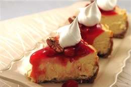 White Chocolate Cherry Pecan Cheesecake
