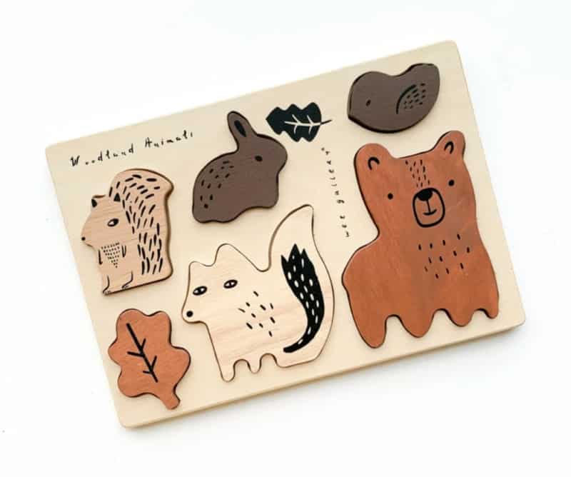 Great Christmas Gift Ideas for Babies:  wooden animal puzzle