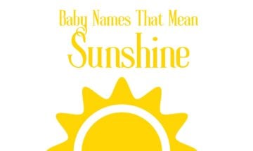 baby names that mean sunshine