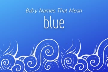 blue with white waves that says baby names that mean blue
