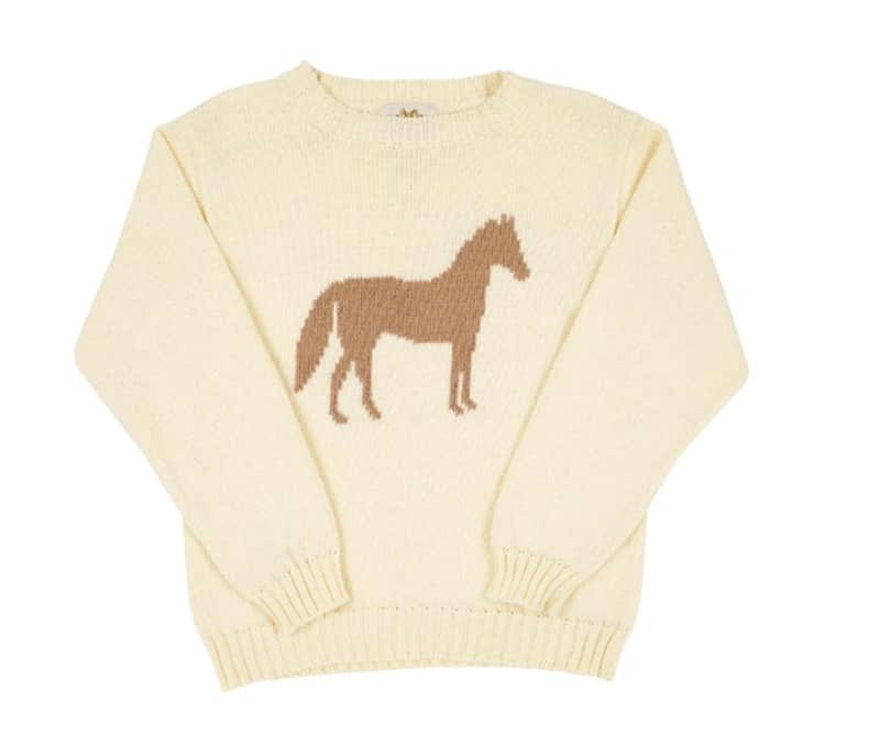 Kids' sweater with a horse on it