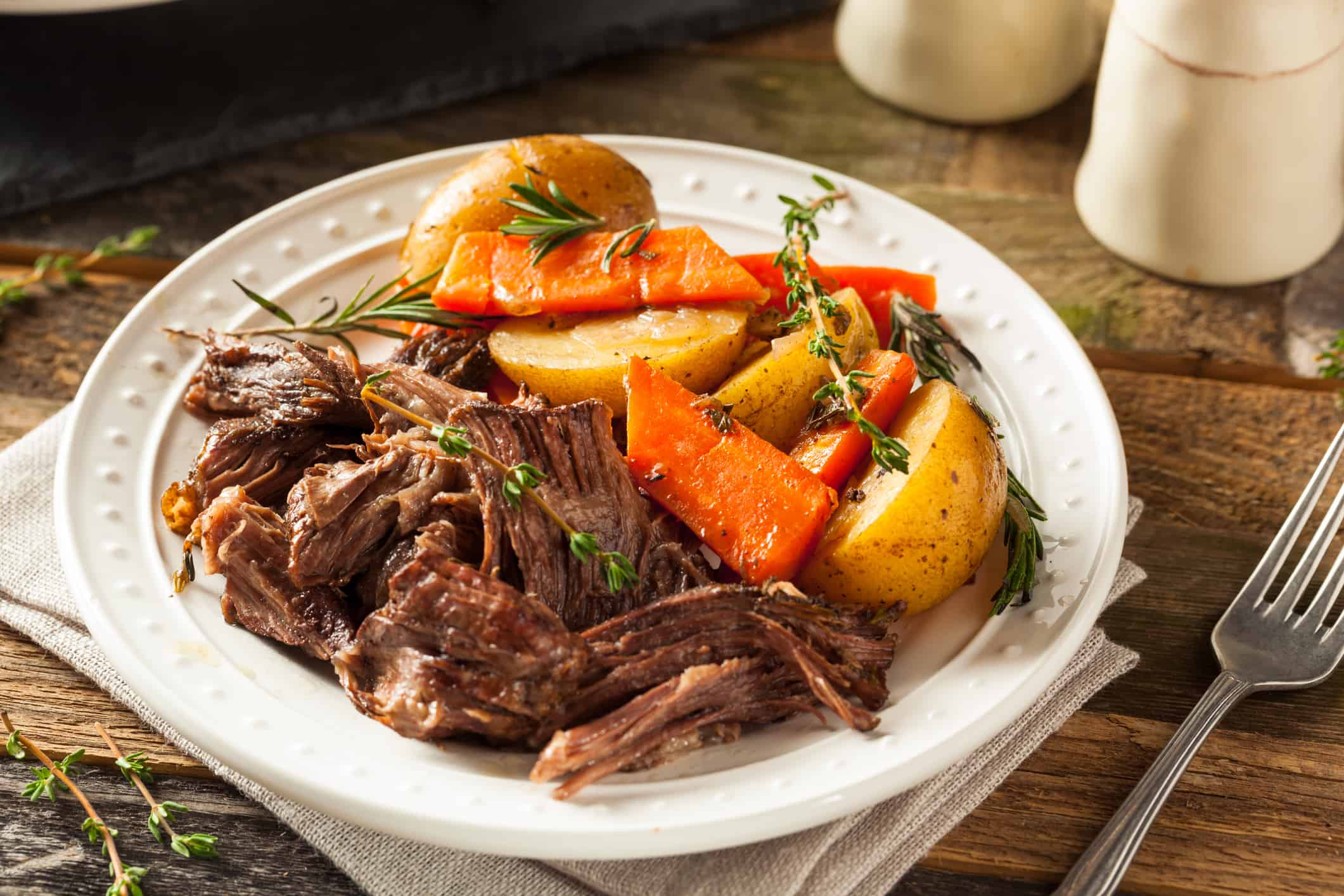 Pot Roast, Prepared Potato, Roasted, Carrot, Meat