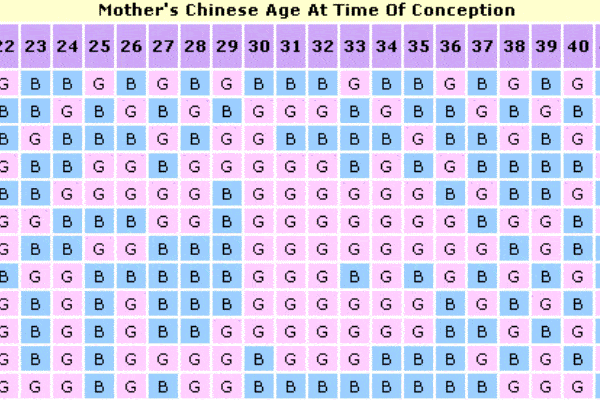 Chinese Conception Chart Lunar Age