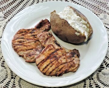 dish meal food garlic produce breakfast meat cuisine steak pork chop paprika sour cream