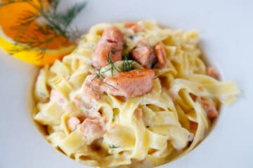 Salmon - Seafood, Pasta, Cream - Dairy Product, Tagliatelle, Fettuccine