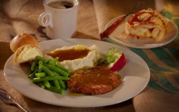 Swiss Steak with Beans and mashed Potatoes