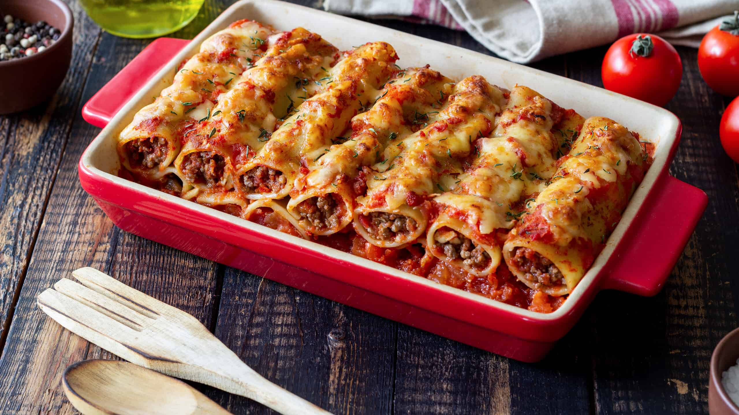 ITALIAN SAUSAGE MANICOTTI