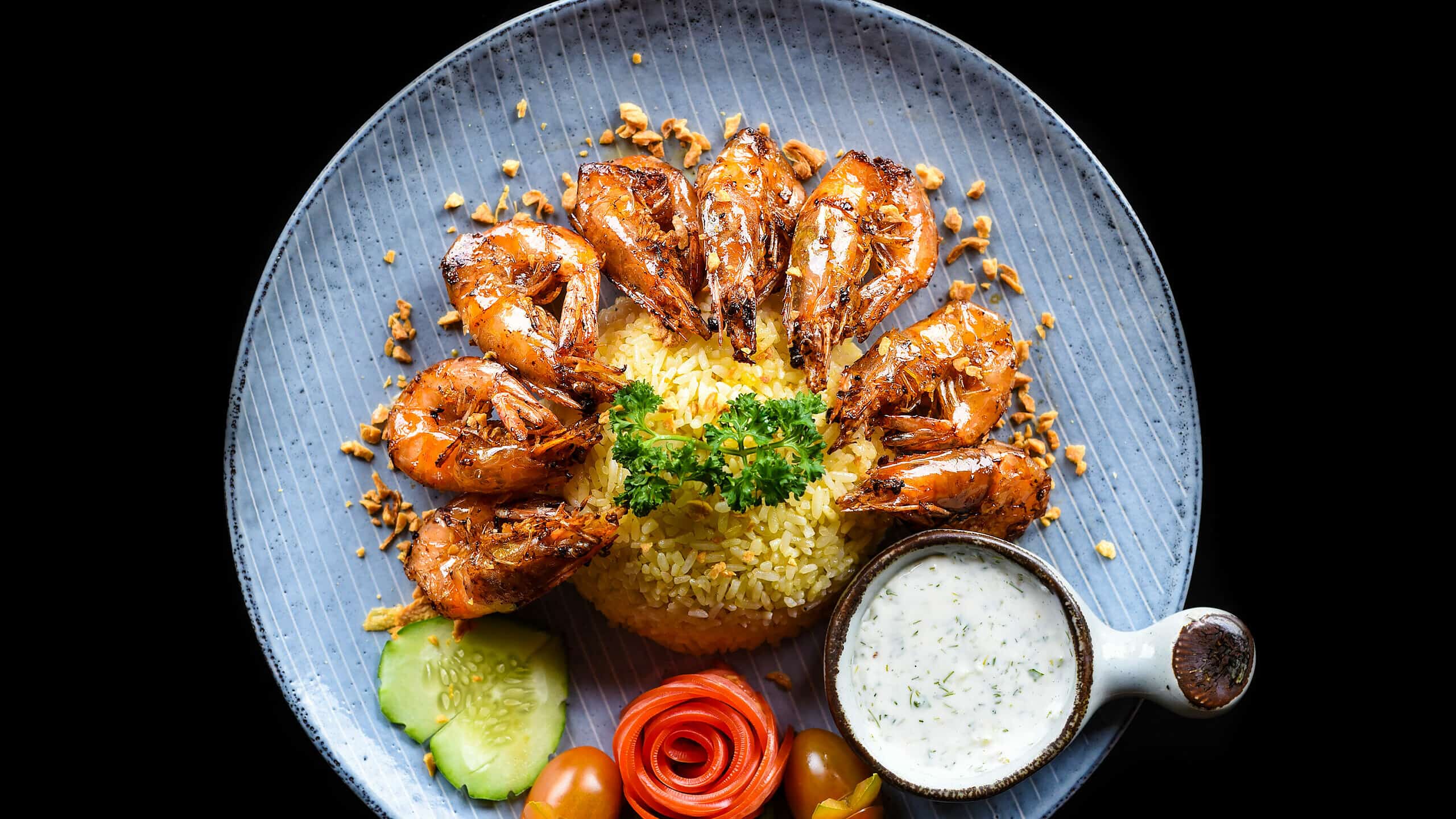 BBQ Shrimp with Pecan Rice