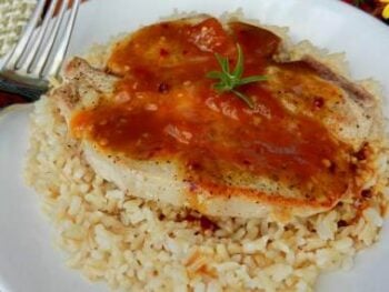 peach-pork-chops-with-brown-rice
