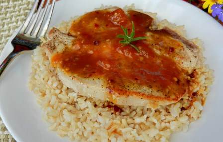 peach-pork-chops-with-brown-rice