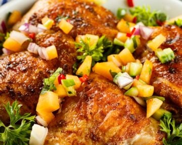 Chicken Meat, Chicken - Bird, Pineapple, Salsa Sauce, Bird