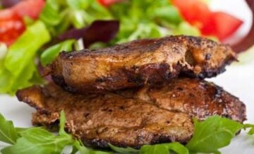 pork steak and mixed salad