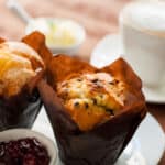 Cranberry muffins and coffee