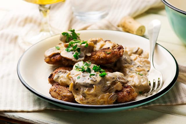 Swiss-Style Veal Cutlets with mushroom