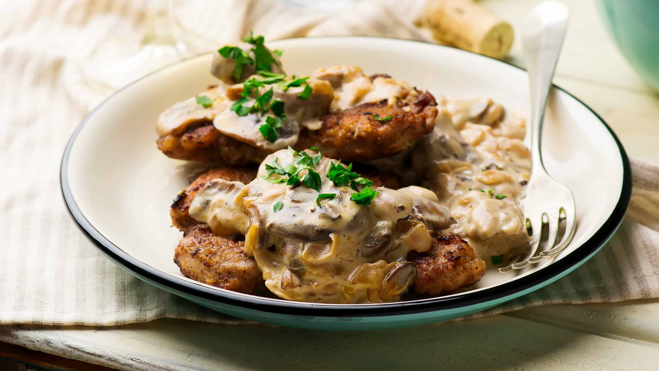 Swiss-Style Veal Cutlets with mushroom