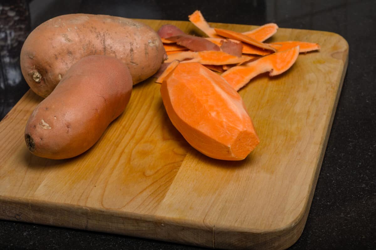 Family-Style Sweet Potatoes - raw sweet potatoes ready to prep, food,