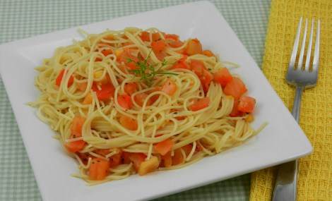 tomato basil garlic angel hair pasta recipe